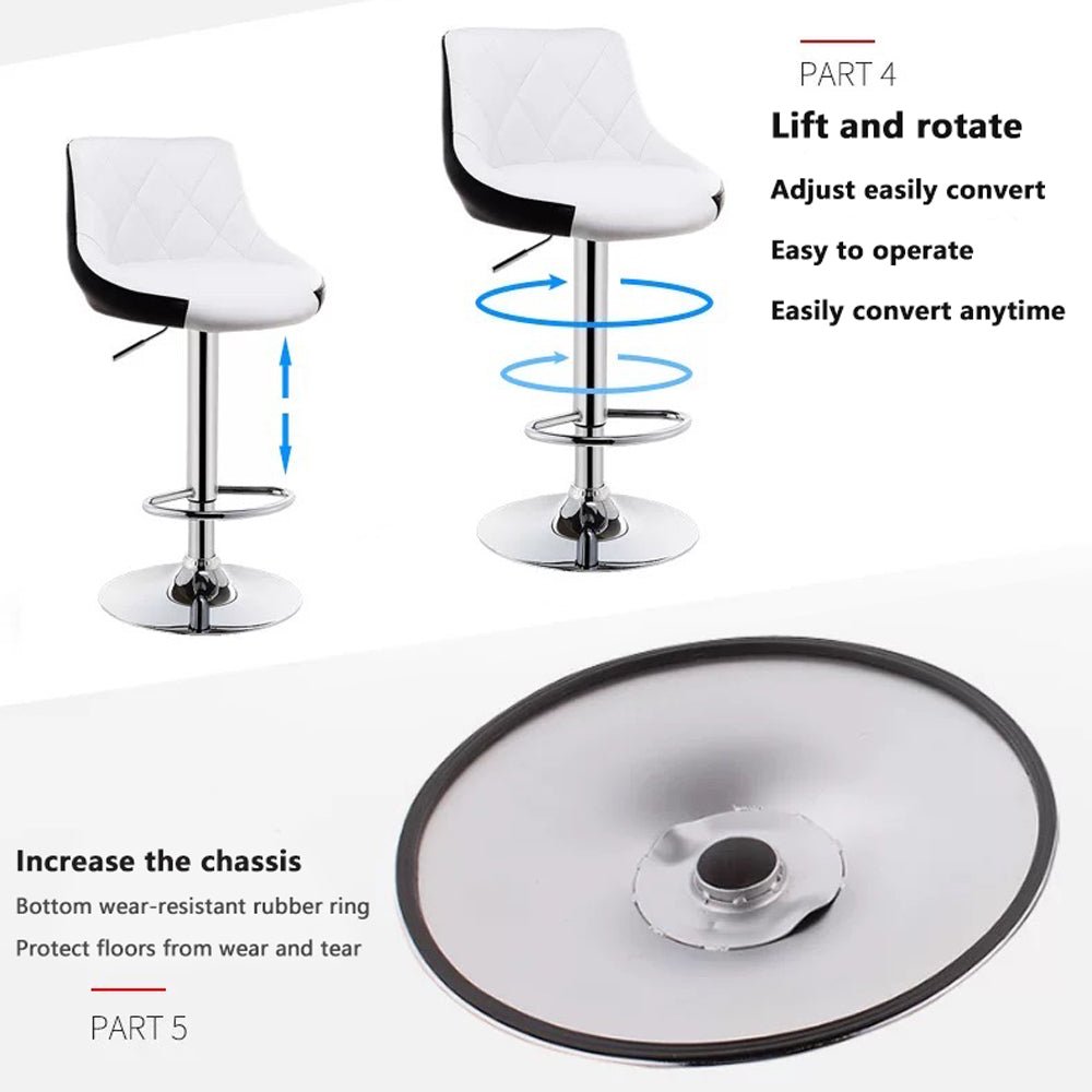 Bar Stools Kitchen Bar Stool Leather Barstools Swivel Gas Lift Counter Chairs x2