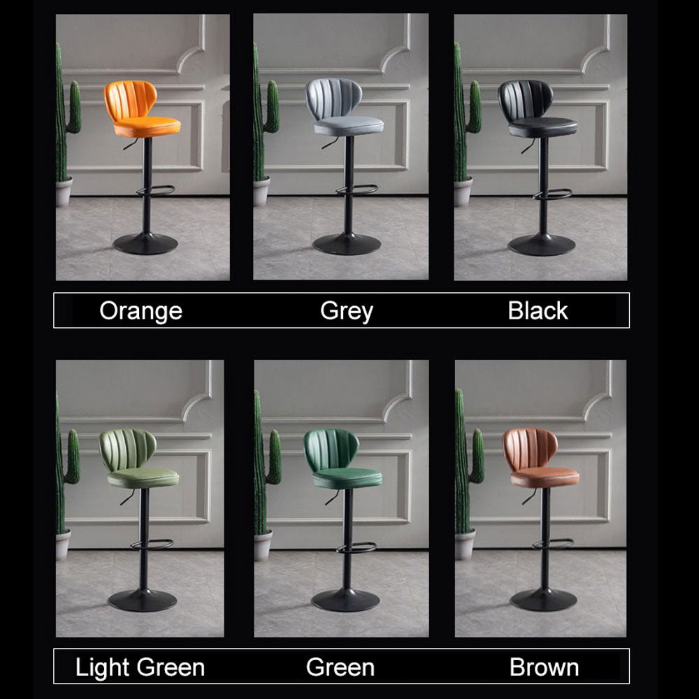 Bar Stools Kitchen Bar Stool Leather Barstools Swivel Gas Lift Counter Chairs x2