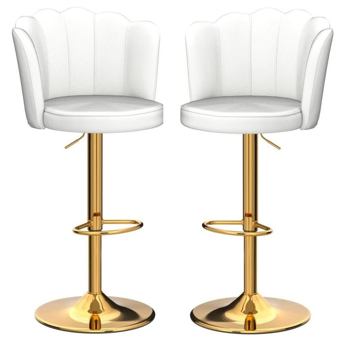 SERENITà 2 Adjustable Velvet Bar Stools with Gold Base