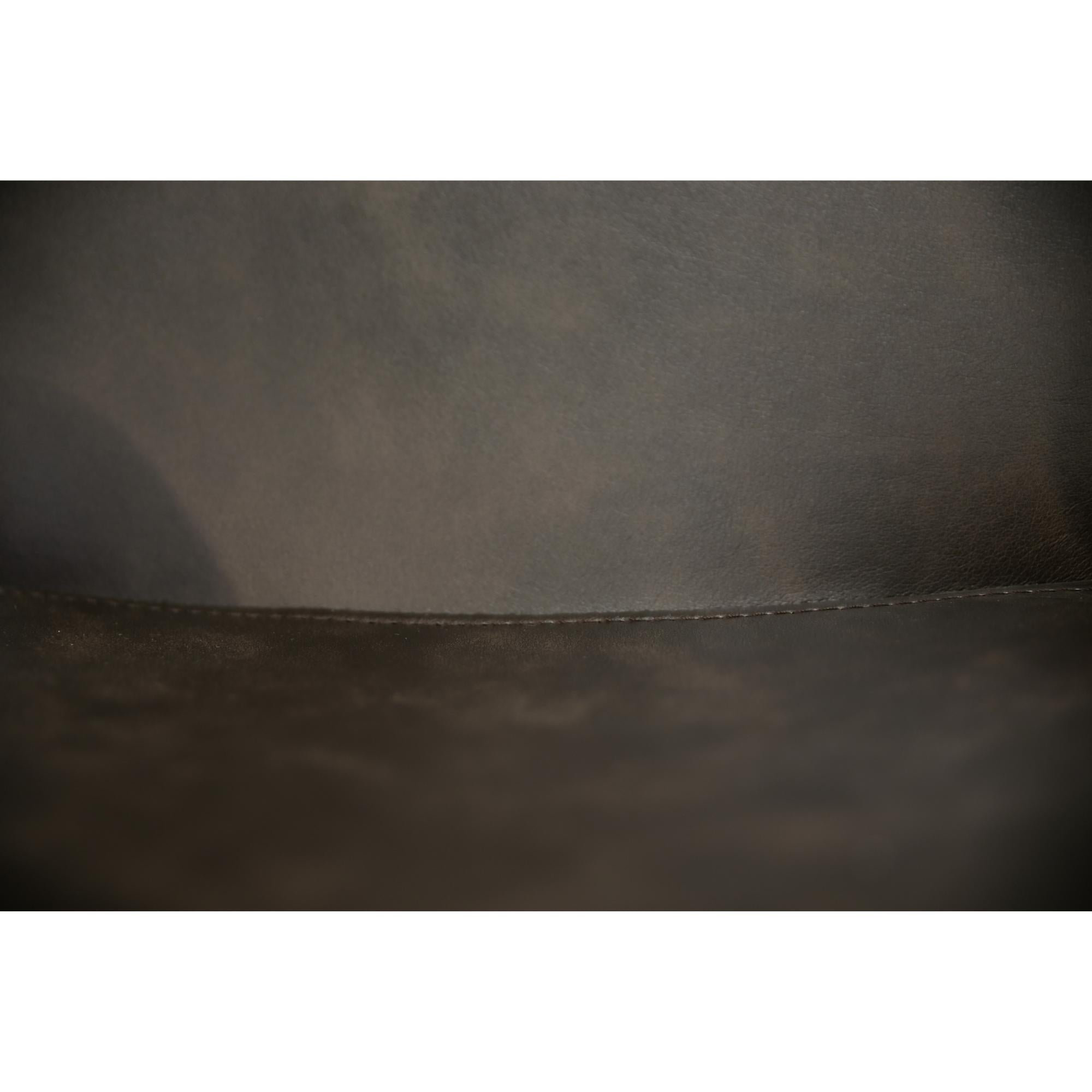 Set of 2 PU Leather Upholstered Bar Chair Metal Leg Stool - Brown