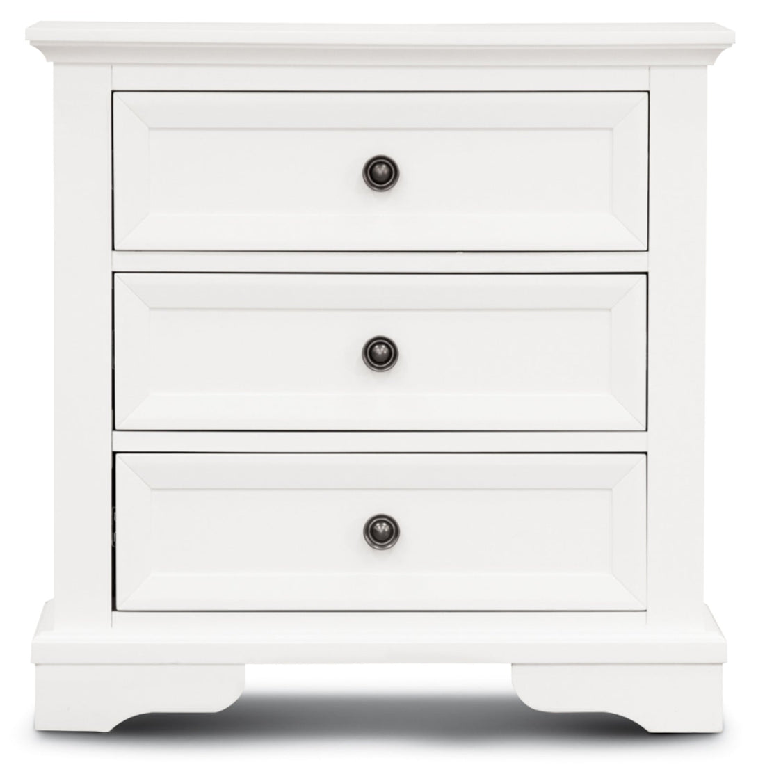 3 Drawers Bedside Table Storage Cabinet Nightstand End Tables - White