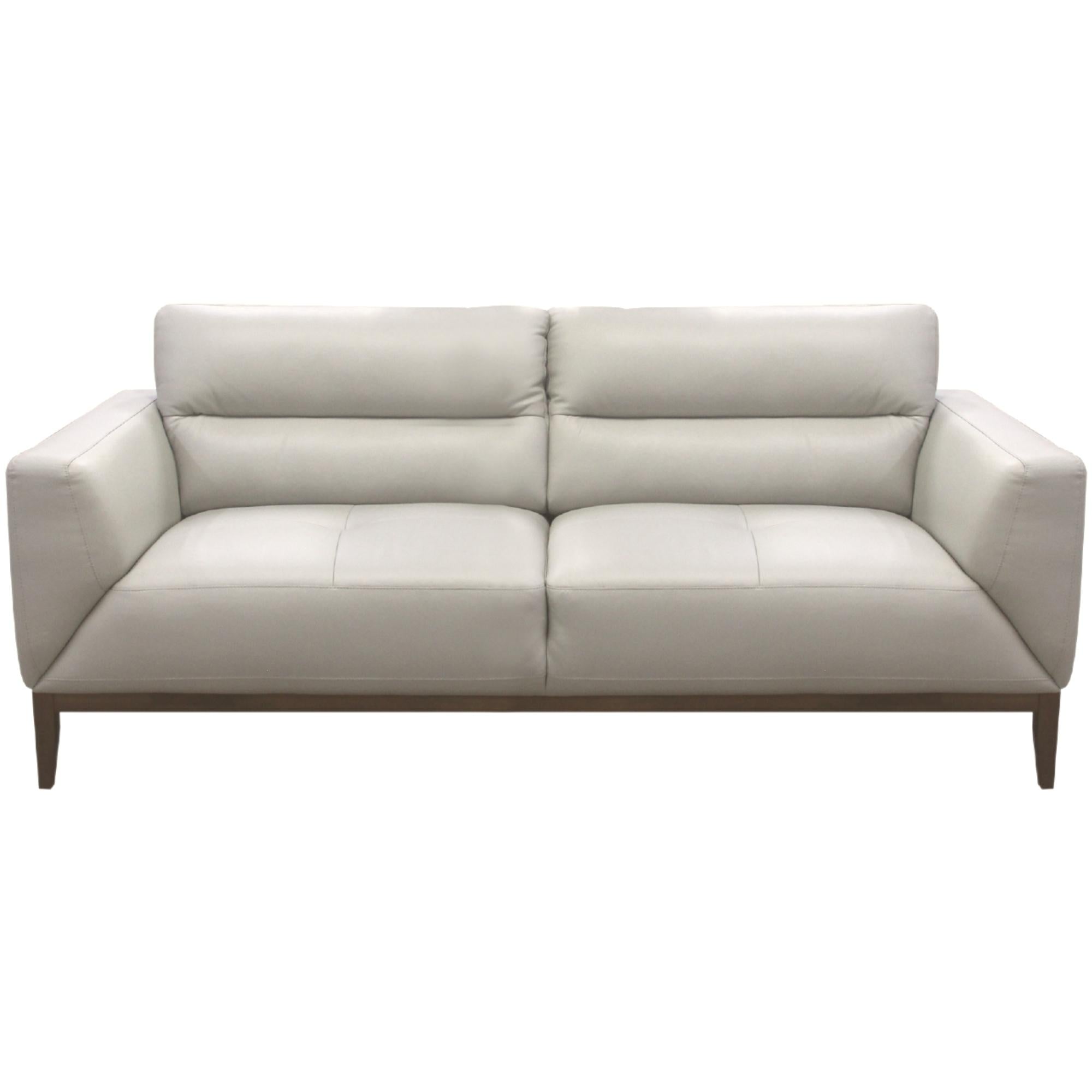Downy  Genuine Leather Sofa 3 Seater Upholstered Lounge Couch - Silver