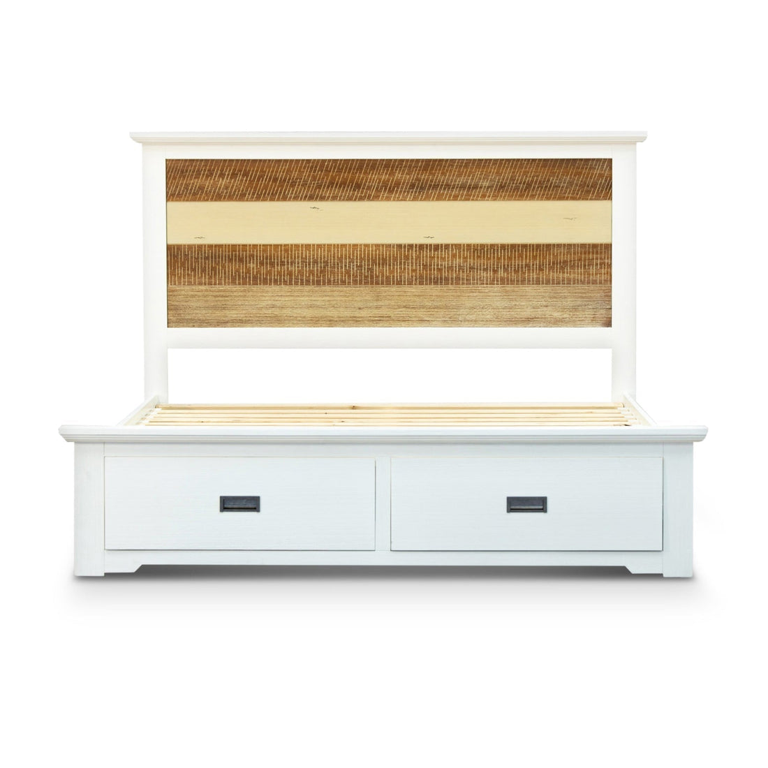 4pc Queen Bed Frame Suite Bedside Tallboy Furniture Package -Multi Color