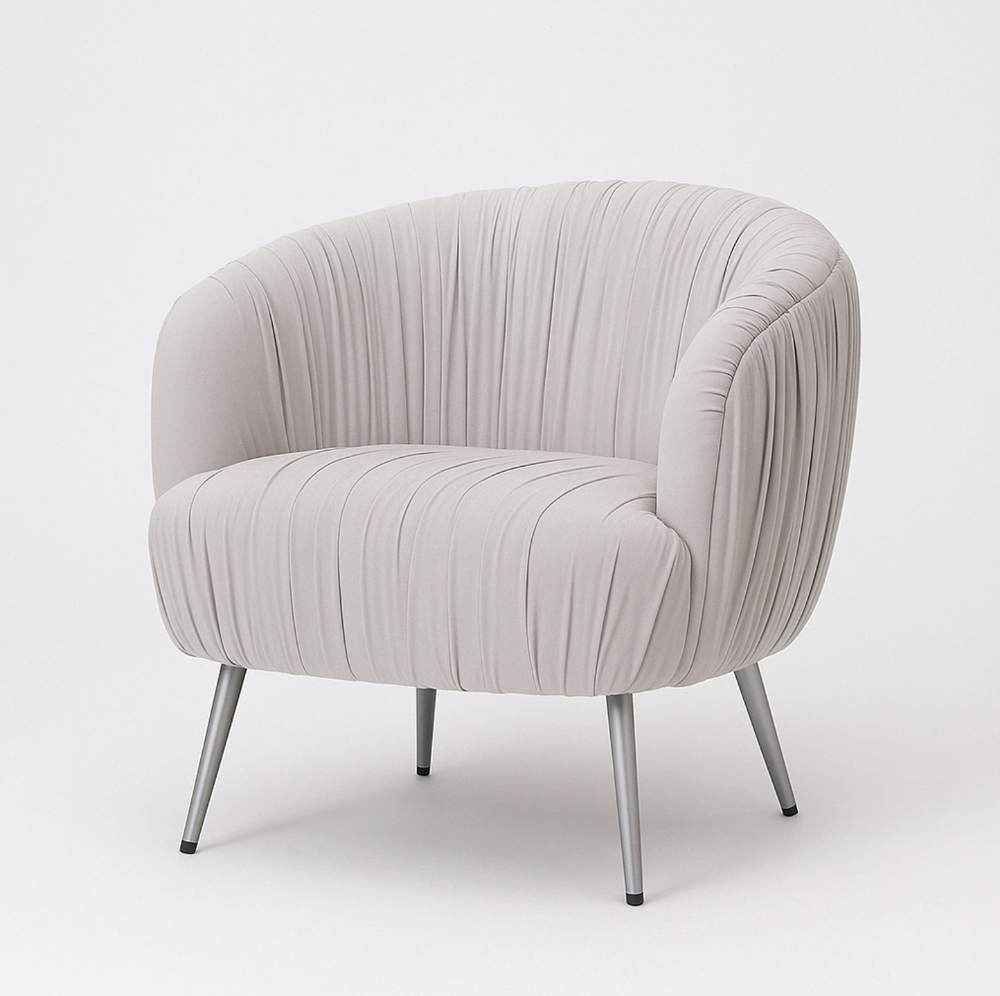 Interior Ave - Vespa Pleated Velvet Accent Chair – Pearl Grey