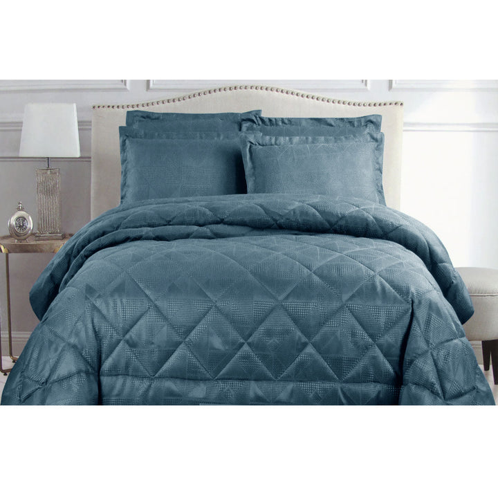 Eli Jacquard Comforter Set King Blue