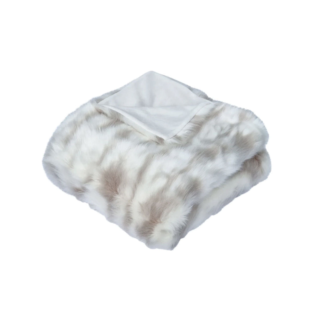 Warny Throw Soft Blanket Home Wild Cat Faux Fur Throw Rug 130 x 160cm - Ivory