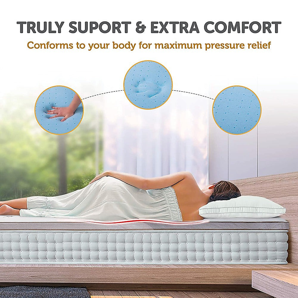 Queen Memory Foam Mattress Topper Cooling Gel Infused CertiPUR Approved