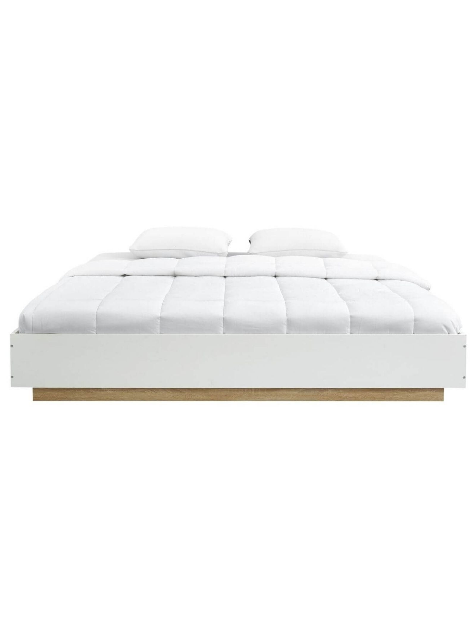 Industrial Contemporary White Oak Bed Base Bed Frame