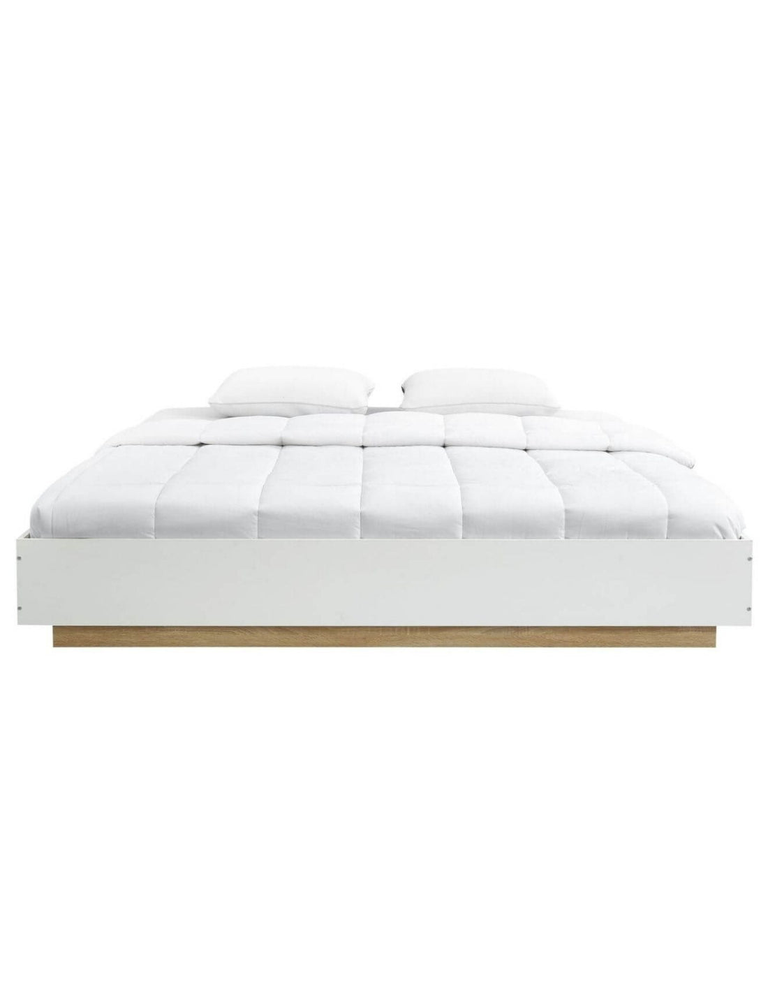 Industrial Contemporary White Oak Bed Base Bed Frame