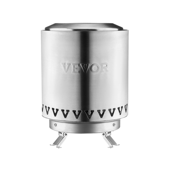 VEVOR Tabletop Fire Pit 6 inch Stainless Steel Fireplace Indoor Outdoor Silver