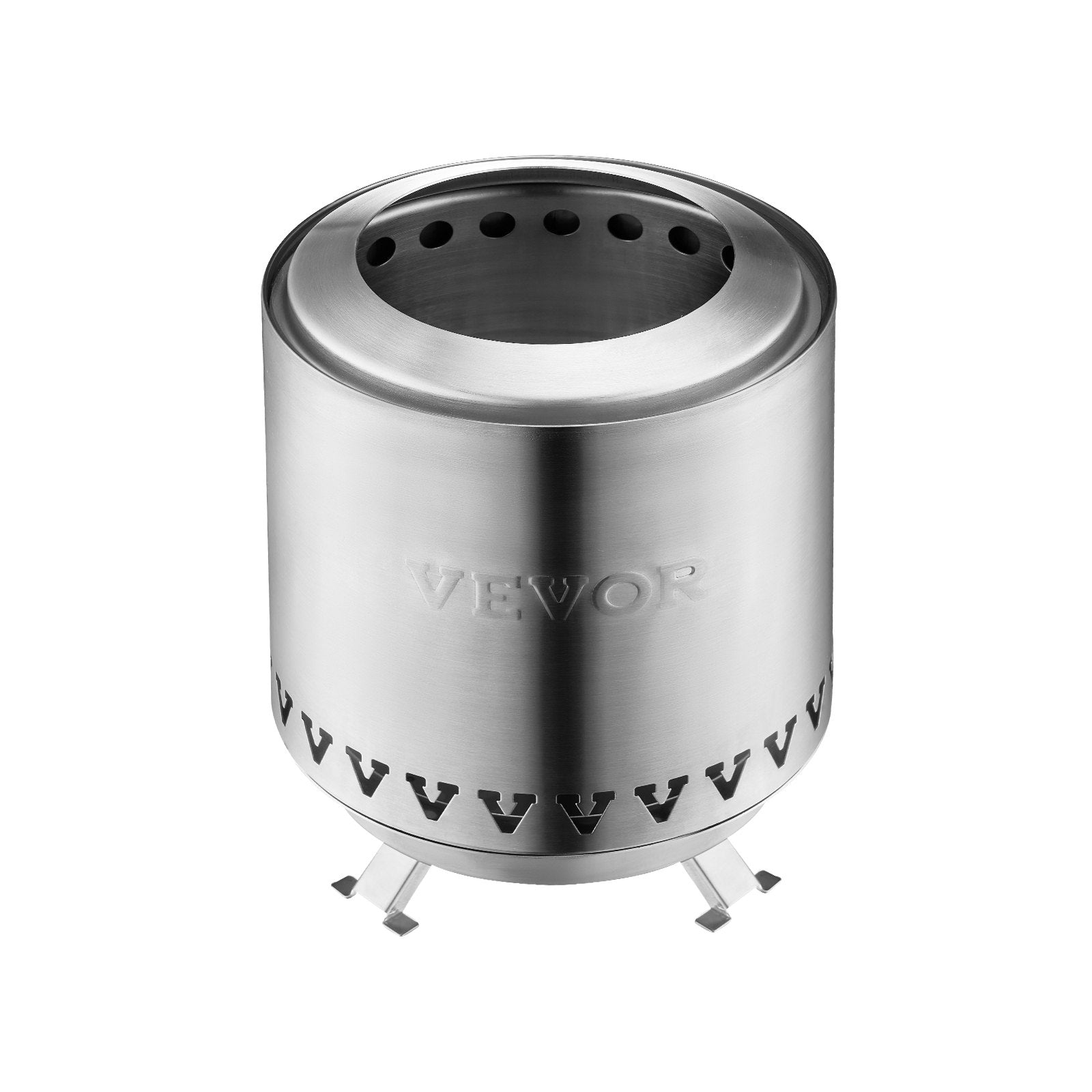 VEVOR Tabletop Fire Pit 6 inch Stainless Steel Fireplace Indoor Outdoor Silver