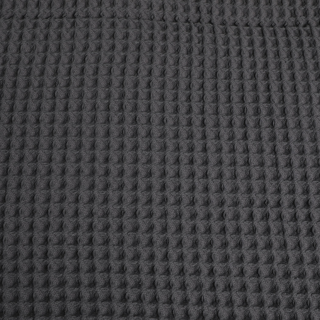 Webster Throw Soft Blanket Cotton Waffle Warm Large Sofa Bed Rugs King - Dark Grey